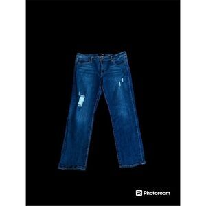 Liverpool Women's Distressed Boyfriend Jeans - Dark Blue